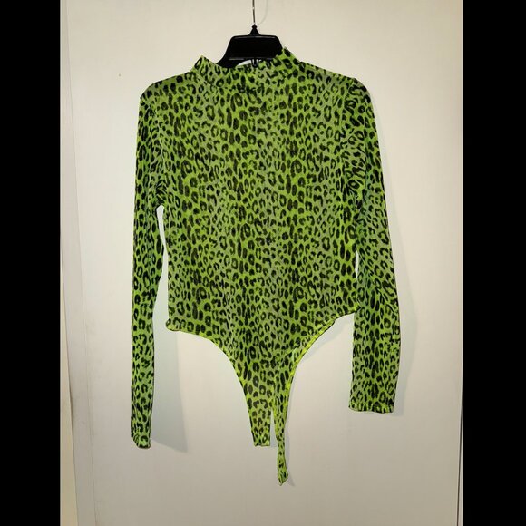 Fashion Nova Animal Print Mesh Long Sleeve Bodysuit. Size XL. - Picture 13 of 13